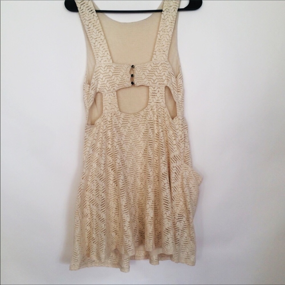 Free People Size Medium Off White Lace Mini Dress - Picture 6 of 6